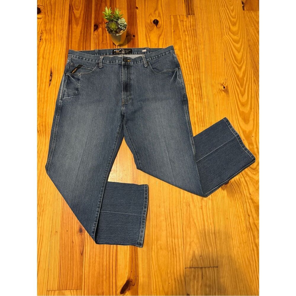 ARIAT Jeans Rebar M4 Mens 40/30 Relaxed Boot Denim Carbine Wash Work Wear (2)